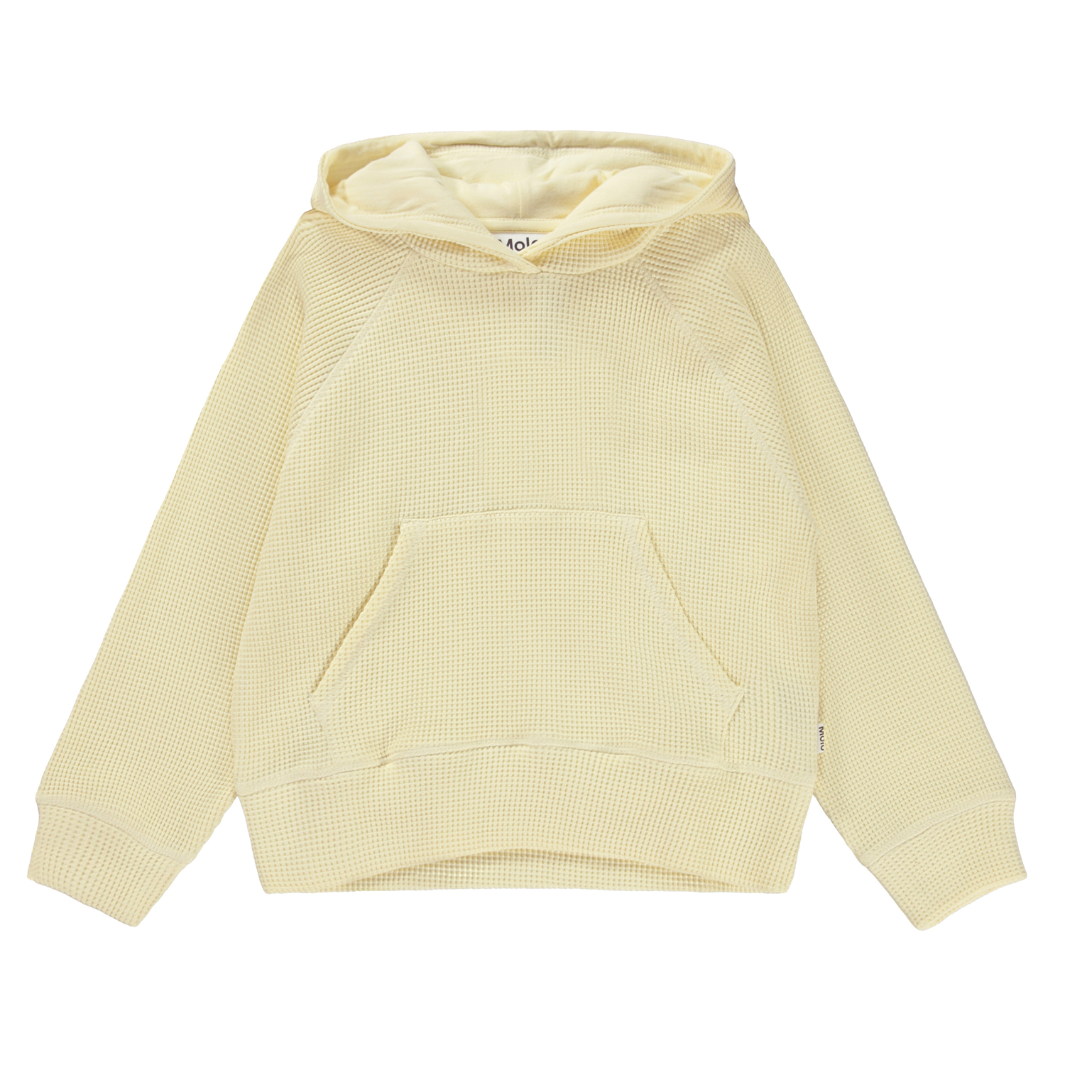 Minelli - Vanilla - Yellow organic hoodie with waffled texture - Molo